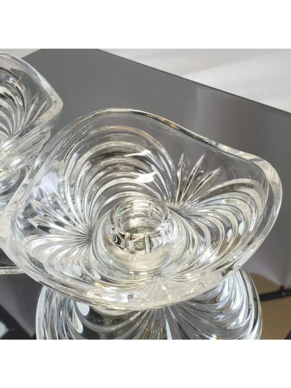 Vintage Royal Crystal Rock Aurea Taper Single Light Candle Holder - Set of 2